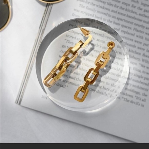 Eddie Borgo Supra Link Earrings 12k Gold Vermeil - Picture 7 of 10